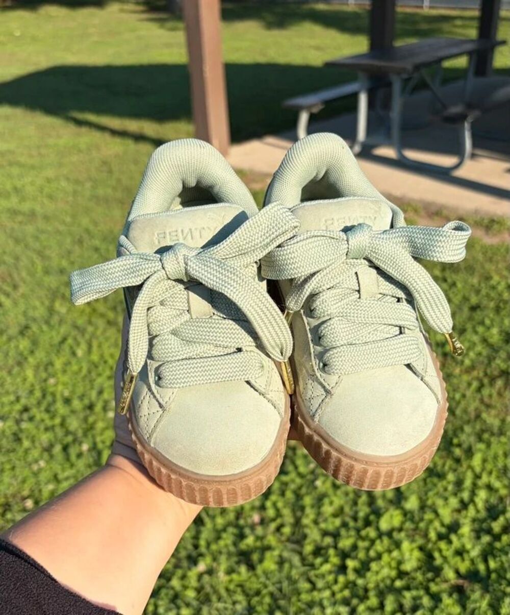Puma x Fenty Rihanna Creeper Phatty Green Fog Nubuck Platform Kids Size 11C